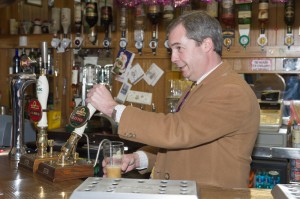 Nigel Farage pulls pint