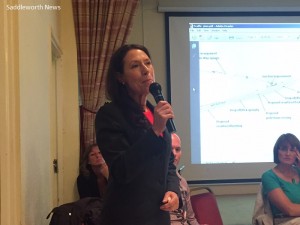 Debbie Abrahams MP speaking to the residents