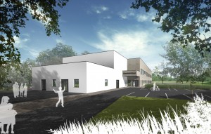 An early architectural impression of the new-build Greenfield Primary School. 